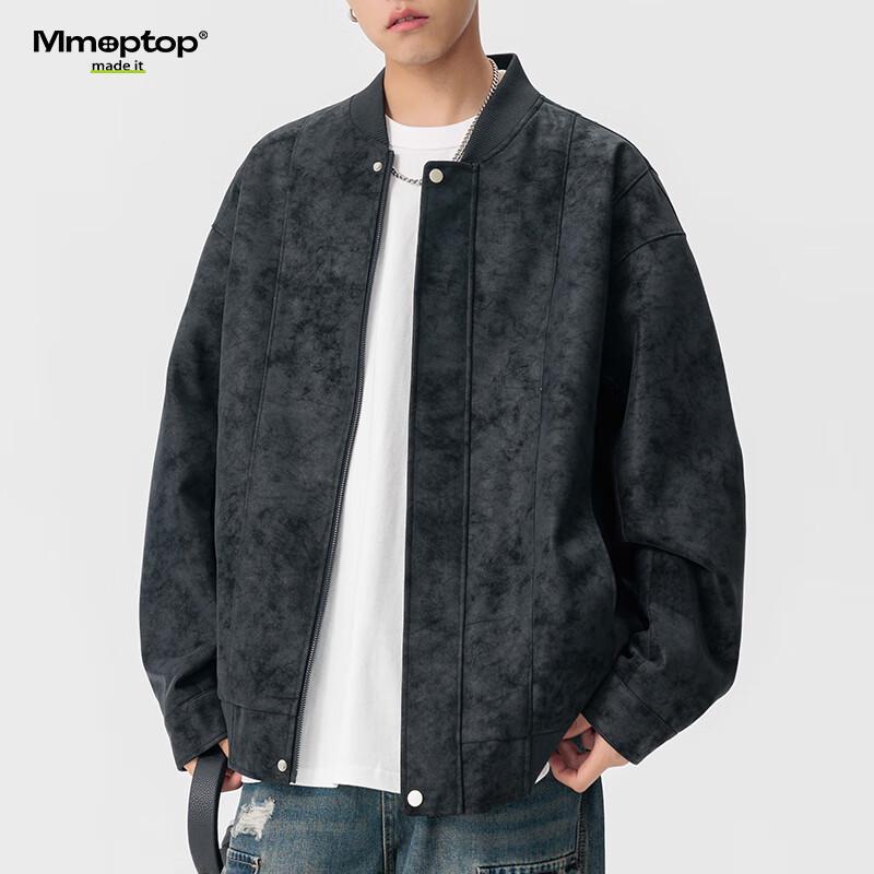 Мужская бейсбольная куртка-бомбер из искусственной кожи MMOPTOP XL