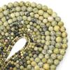 4/6/8/10/12mm Natural Stone Beads Grass Yellow Turquoise Round Loose Beads For Jewelry Making DIY Bracelets Necklace Accessories