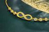 Gold Infinity Bracelet with Chains and Crystals for a Gift