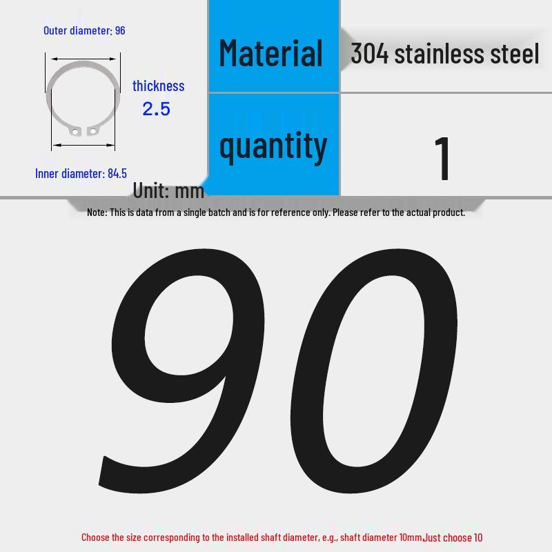 304 Stainless Steel Snap Ring for 3-200 Bearing