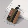 Corduroy Hanging Bag Keychain Pouch with Adjustable Strap - Multi-Compartment Organizer for Earphones, Keys & Small Gadgets