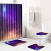 Starry Sky Shower Curtain Floor Mat Combination Four-Piece Set Bathroom Toilet Carpet Shower Room Mat Foot Mat