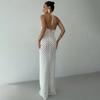 Summer Sexy Hollow Knitted Beach Skirt Bikini Swimsuit Solid Color Dress Outfit for Women