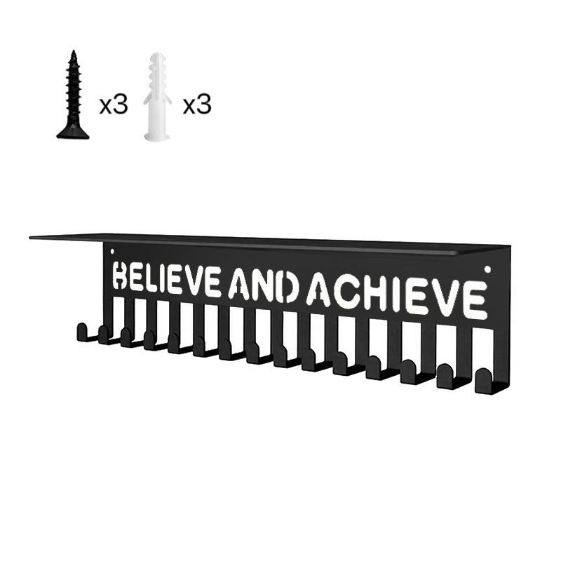 Metal Medal Display Rack Wall Mount Trophy Holder For Sports Cheerleading Gymnastics Soccer Softball Home Or Office Decor Utilit