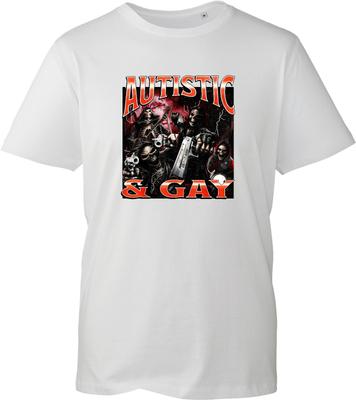 Autistic Gay Funny T-Shirt Skeleton Meme Bootleg Drank Iconic Graphic Tee Top