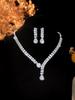Elegant Crystal Necklace & Earrings Set for Weddings and Banquets