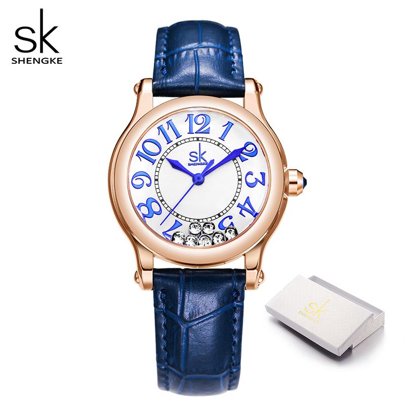 

Shengke Оригинальный Дизайн Женские Кварцевые Наручные Часы Модные Топовые Стили Женские Часы Лучшие Подарки Часы для Жены, Семьи синий