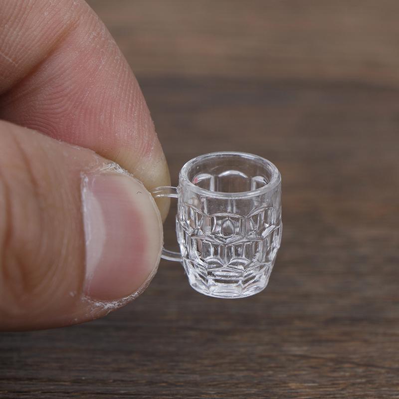 2Pcs 1:12 Dollhouse Mini Resin Wine Glass Simulation Drink Cup Model Toys