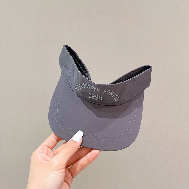 Adult Empty Top Hat Men's and Women's Summer Sunshade Quick-drying No Top Alphanumeric Embroidery Breathable Sunscreen Hat Tide