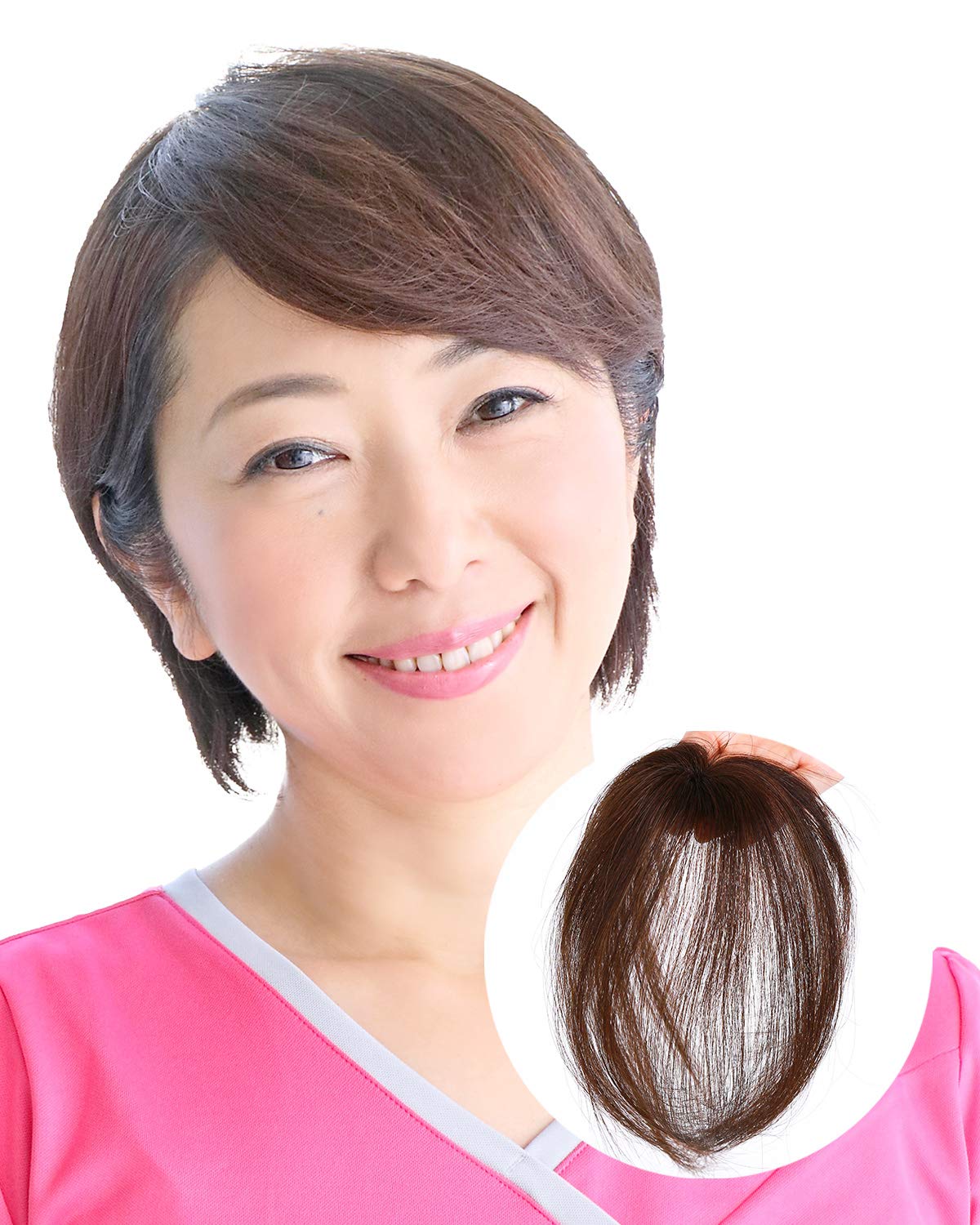 

AQUADOLL Human Gray Medical Point One Size Fits Light Human Hairpiece, 100% Hair, Concealer, Hand-Tied, Wig, Mononet, Clip-On, Heat-Resistant,