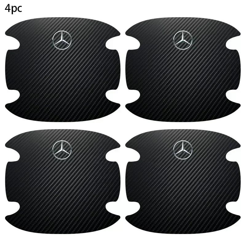 CSB1 4pcs/set Carbon Fiber Car Door Bowl Handle Anti-Scratches Sticker For Mercedes Benz B/C/E/S Class A Class C200L GLC GLE CLA