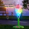 Automatic Bubble Machine for Kids Bubble Blower with Lights And Music Adjustable Height 17-38 Inches Vertical Bubble Tower Stand Hands-Free