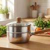Uncoated Hammered Steel Pot with Lid | doubleSpout, Yukihira Saucepan