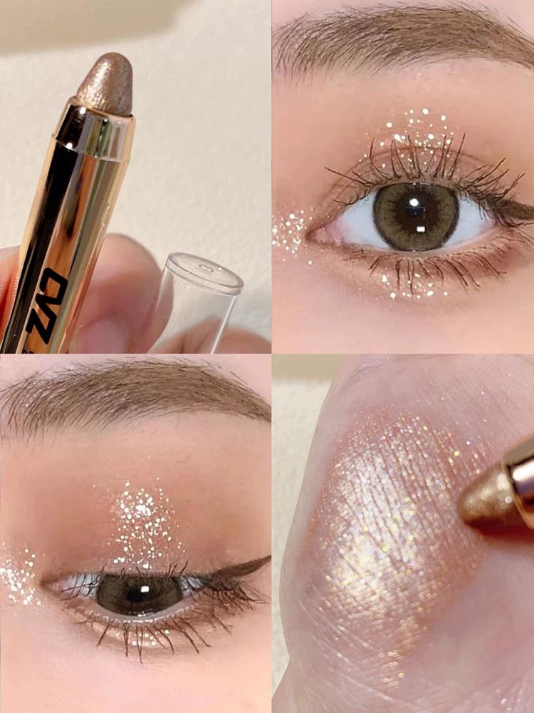 Bean Bag Eyeliner Pen Eye Shadow Stick One-Touch Molding Pearl Earth Color Shiny Crystal Eye Makeup Highlight Eye Shadow Pen Beginner
