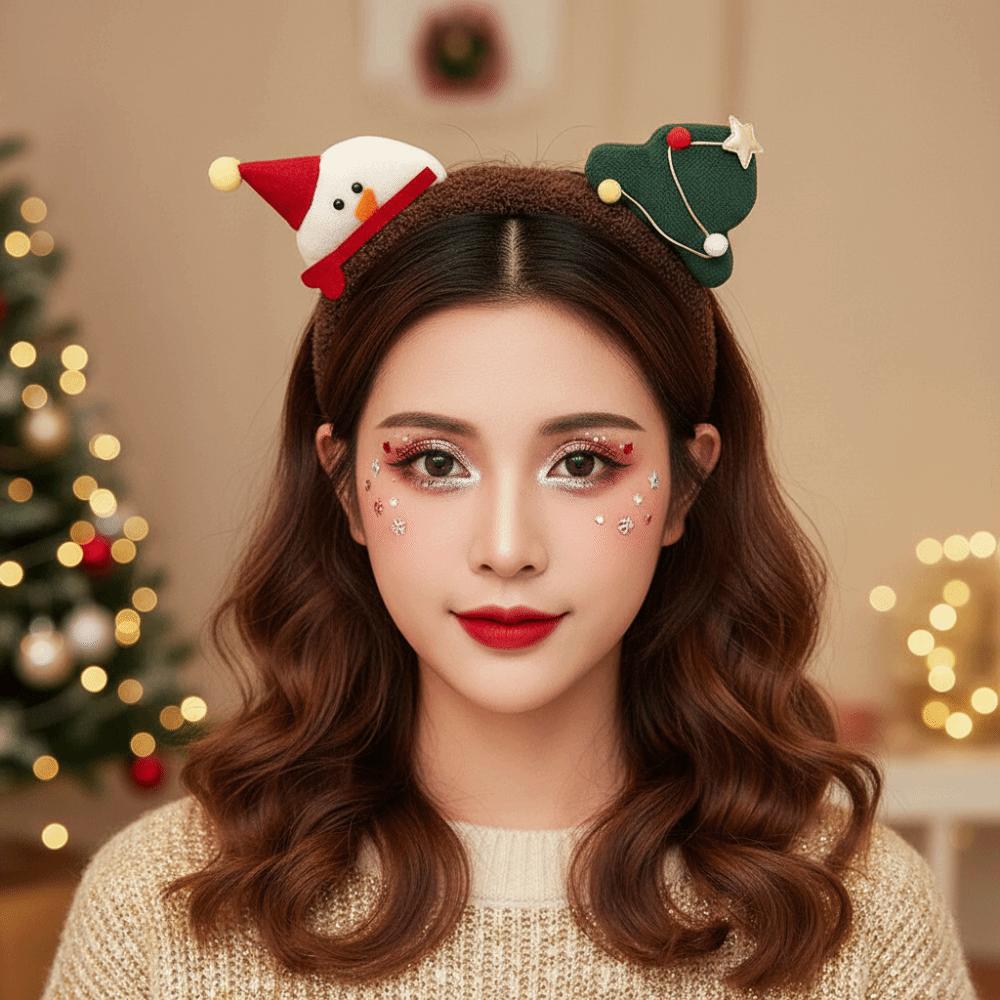Vibrant Colors Reindeer Hairband Plush Texture Holiday Headwear Winter Celebration