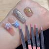 5 Pezzi Pennello per Unghie in Silicone Intaglio Goffratura Vuoto Modellante Gel Rosa Nail Art Scultura Penna Pennelli da Disegno