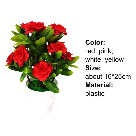 Artificial Flower Eco-friendly Washable 4 Colors Bonsai Pot Plant for Home