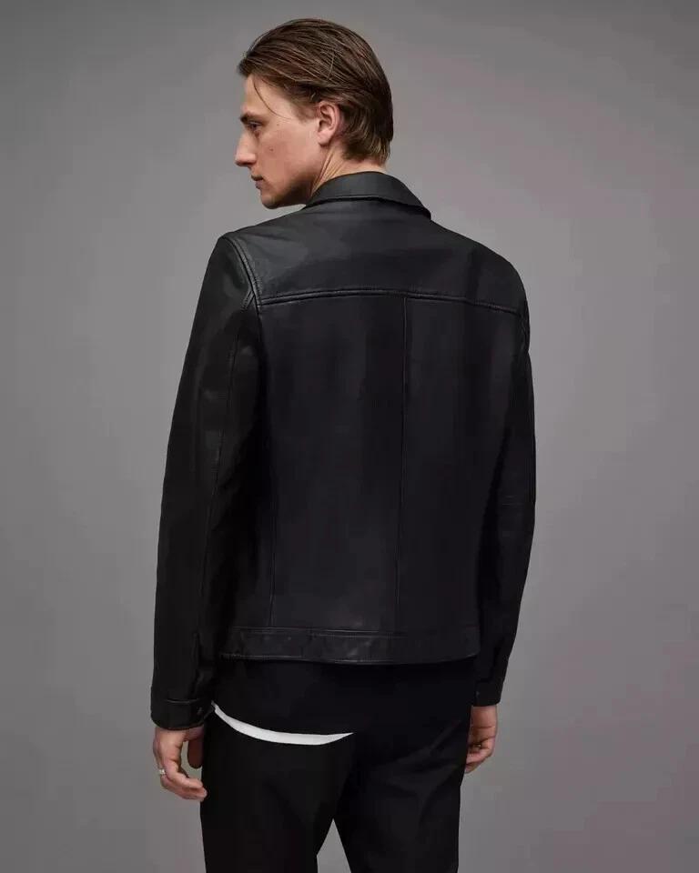 Black Stylish Leather New Men Jacket Handmade Genuine Lambskin Soft Motorcycle
