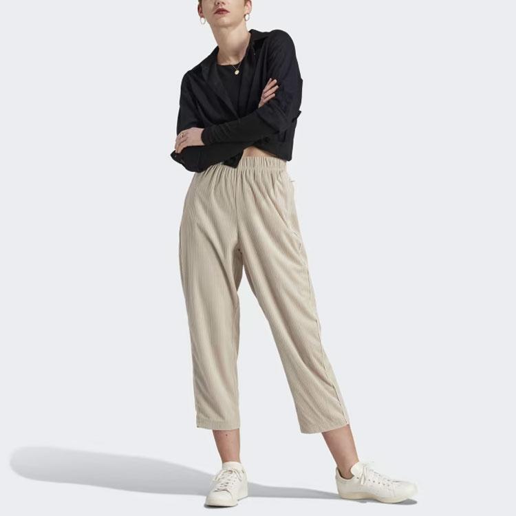 Women's Pants Adidas Originals Casual Pants Women's Beige Moderate Wide Leg Pants