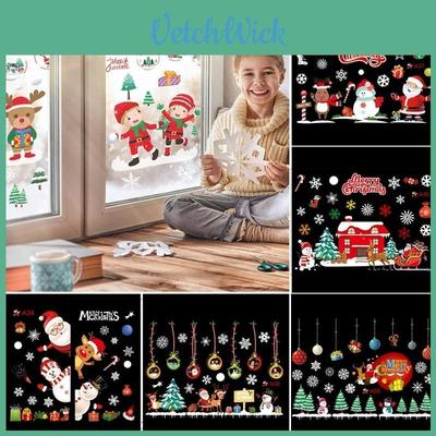 Exquisite Merry Christmas Wall Stickers Window Glass Decals For Festive Home Decor