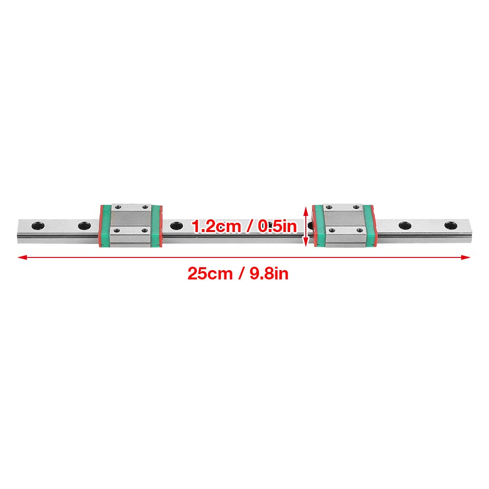 1pc 250mm MGN12 Miniature Linear Guide Rail 12mm Wide 2pcs MGN12B Slide Block
