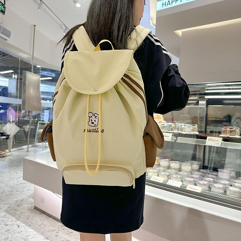 Japanese ins schoolbag female college students niche bundle drawstring backpack lightweight large capacity junior high school students backpack