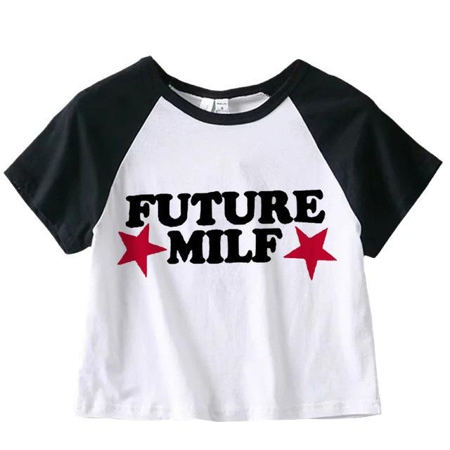 European and American women's clothing spring and summer new ins letter I love ME printed short slim-fitting short-sleeved T-shirt