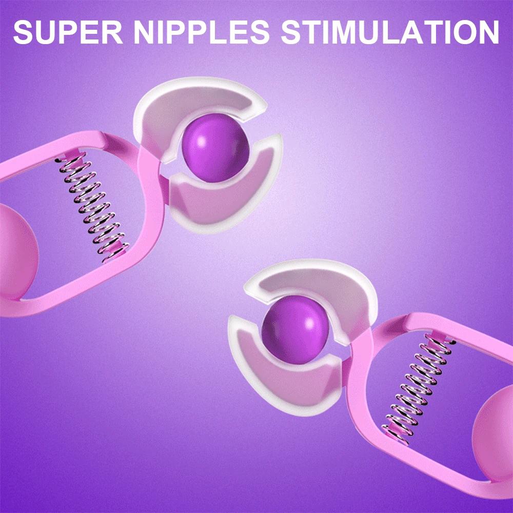 10 Speed Vibrating Nipple Clamp Vibrator for Women Breast Massage Fetish To Breast Labia Clip Stimulation Massager Bdsm Bondage
