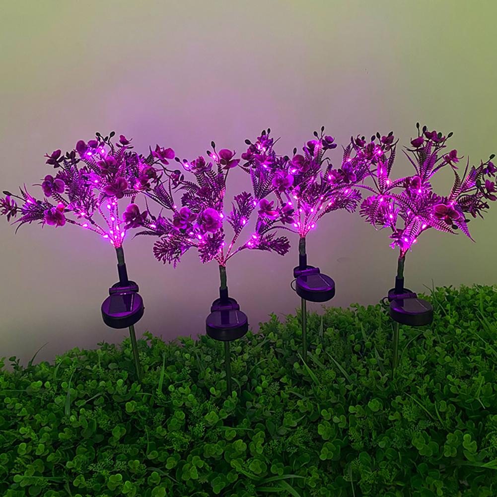 2 Stück Solarleuchten Außen Wasserdicht Solarbetrieben Schmetterling Orchidee Blume Spießlampe Dekoration Für Garten Hof Terrasse