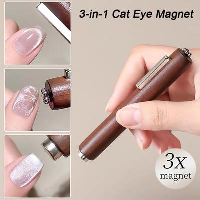 3 IN 1 Multi-Function Cat Eye Magnet for Nail Art Design Strong Thick Magnetic Stick Large Cylindrical Magnetic Nail Tool
