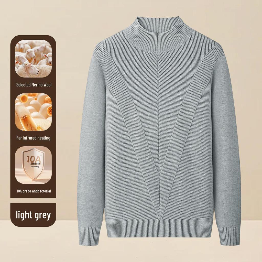 Men's Wool Modal Knitwear: Half-High Neck Textured Base Layer for Autumn/Winter 2026