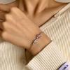Fashion Niche Authentic S925 Silver Pink Cherry Blossom Bracelet Fresh and Elegant Women's Jewelry Gift