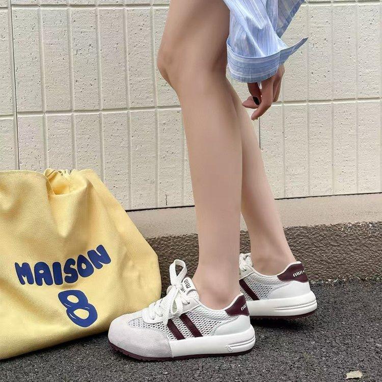 

[Amano] Genuine leather German training shoes women s 2025 summer thick-soled breathable mesh soft-soled versatile casual sports shoes 40