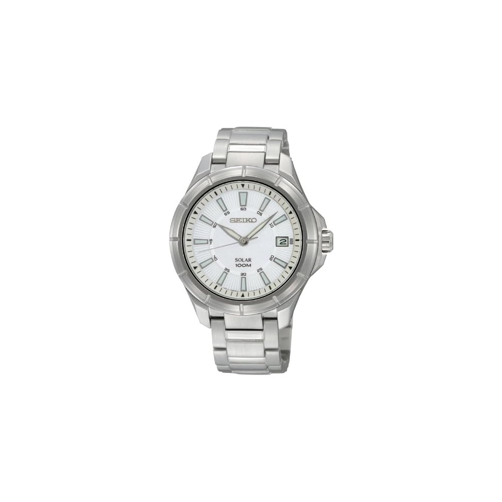 Seiko Solar SNE077J Men s Watch Imported Stainless Steel Analog Timepiece