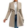 European and American-style Stylish Long Coat for Women, Fitted Design, with A Collar, Suitable for Autumn and Winter.
