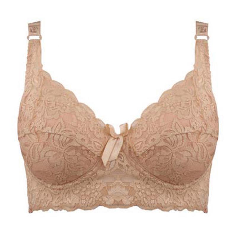 Plus Size Wireless Push-Up Lace Bra - Comfortable Support for Women
