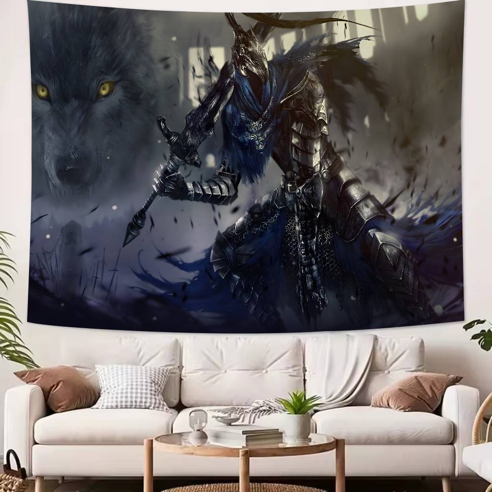 

TOP Soul Like Action Game Cool Soul Dark AArtoriasS Knight the AAbysswalkerS Large Tapestry Wall Rugs Dorm Art Home Decor Wall 74x94cm(29x37in)