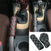 2 in 1 Set Car Faux Leather Gear Shift Knob Cover Hand Brake Cover Sleeve Car Interior Protect Cover Accessories New
