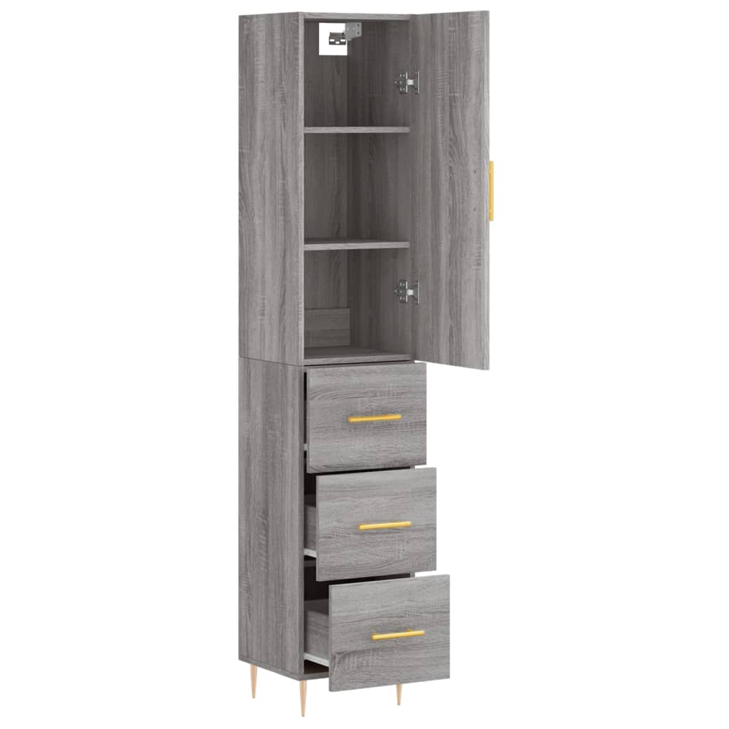 Highboard Gray Sonoma 34.5 x 34 x 180 cm Particleboard