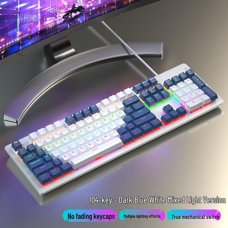 87-Key Mechanical Keyboard with Blue, Black, Red, Brown Switches - Wired for E-sports, Gaming, Typing, Desktop, Laptop, Universal Compatibility