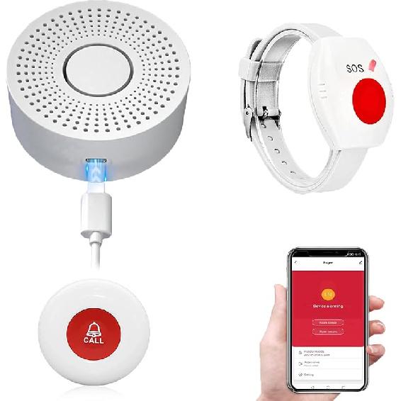 WiFi Caregiver Pager Call Button Wireless Nurse Alert Call Bell Emergency Alert Pager at Home for Elderly Patients