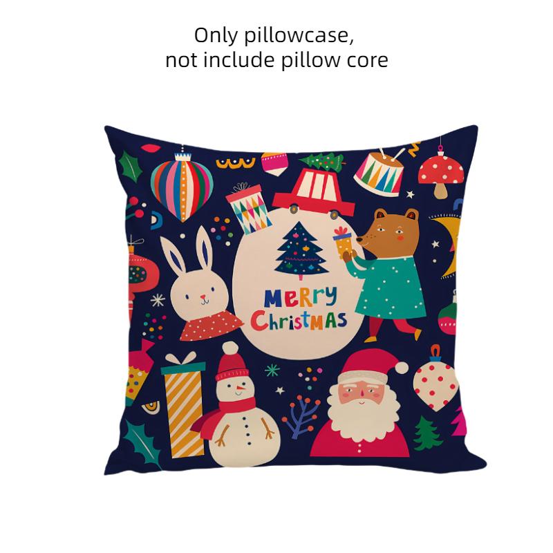 

Санта Рождество Праздничный Клаус Принт Персиковая Кожа Наволочка Декор Чехол Подушка Style G