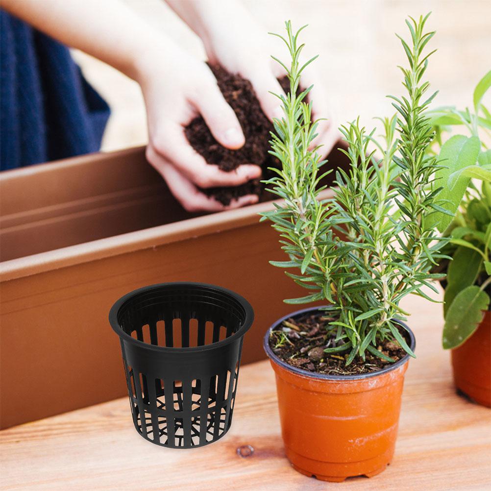 15pcs Hydroponic Net Pots 4 Inch Water Culture Growing Basket For Vegetables Herbs Plastic Mesh Plant Pots Hydroponics System