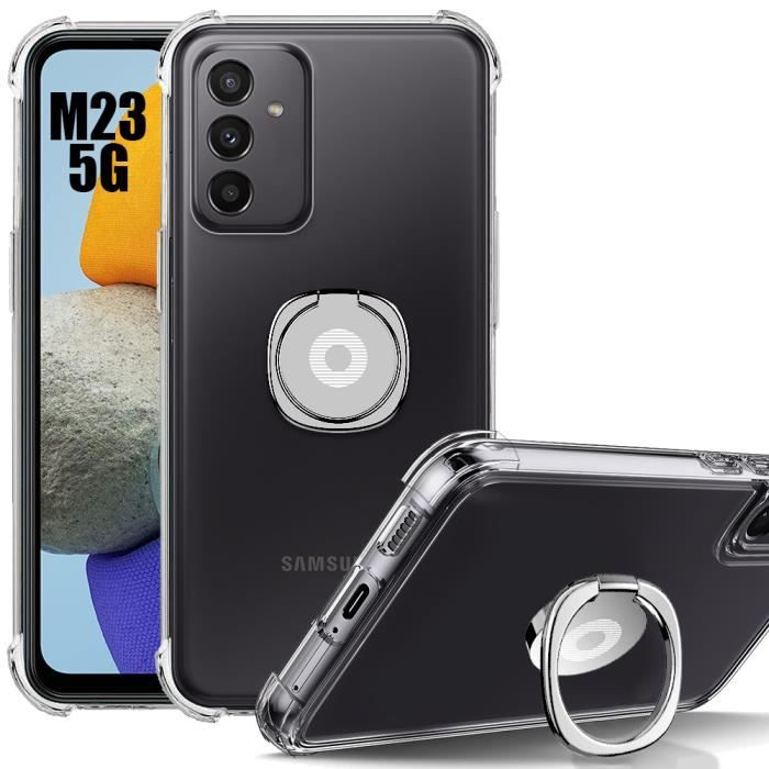 Coque de protection - BOOLING - Samsung Galaxy M23 5G - Silicone transparent - Antichoc - Support réglable