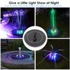 Fuente Solar con Luces Bomba de Fuente Solar de 3W 7 Patrones de Aspersión Altura 27.55 Pulgadas con Batería de Respaldo de 1600mAh para Bañera de Pájaros Lag