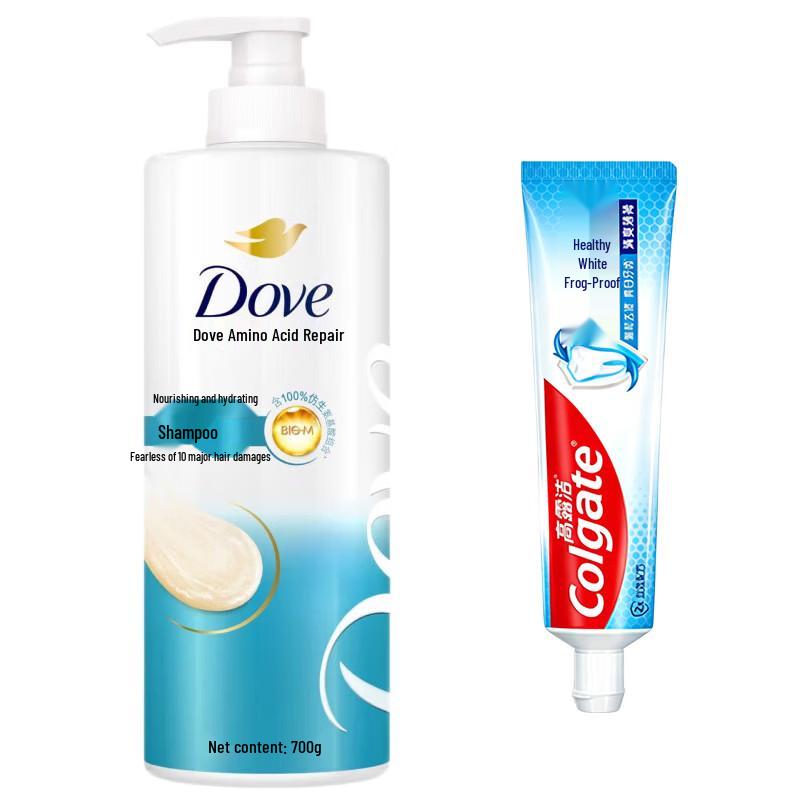 Colgate Whitening Anti-Cavity Toothpaste & Dove Nourishing Shampoo Bundle