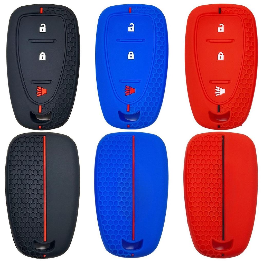 Rubber Car Key Fob Cover Silicone Protector Case Bag for Chevrolet Cruze Spark 2016 Malibu Camaro 3 Buttons Remote Accessories