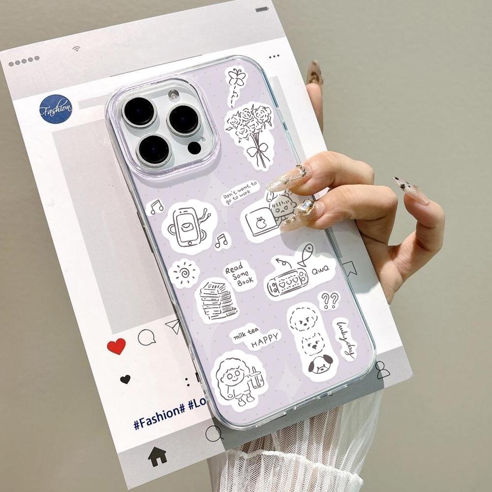 Painted Phone Case for iPhone 12 13 15 16 iPhone 16 12 13 14 15 Pro  14 15 16 Pro Max Coverage Shockproof Anti-Fingerprint Fresh Style Protective Case