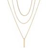Simple Personality Multiple Layers Fold Wear Geometric Small Vertical Bar Pendant Necklace for Women Jewelry Accessories Gifts