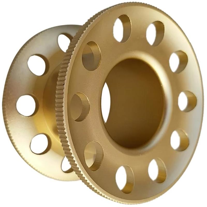 

Light Weight Aluminum Alloy Miniature Corrosions Resistant 10 Hole Diving Reel for Diving and Underwater Photography золотой